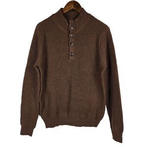 Alesbury Men's Size Small Brown Speckled 1/4 Button Up Sweater NWOT‎